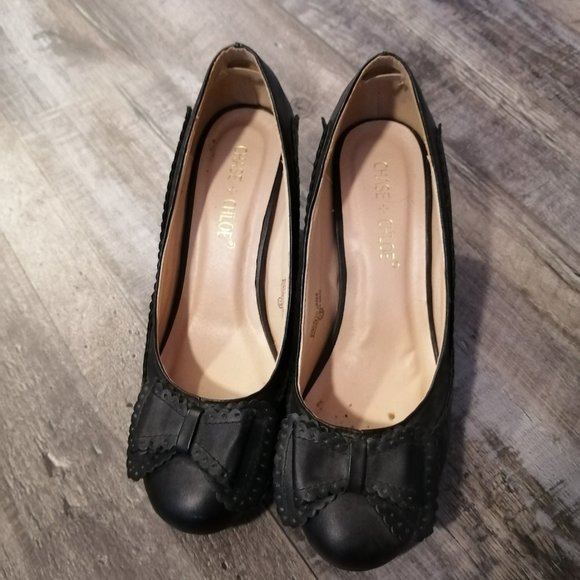 Black Chase + Chloe Retro Heels - Picture 1 of 4